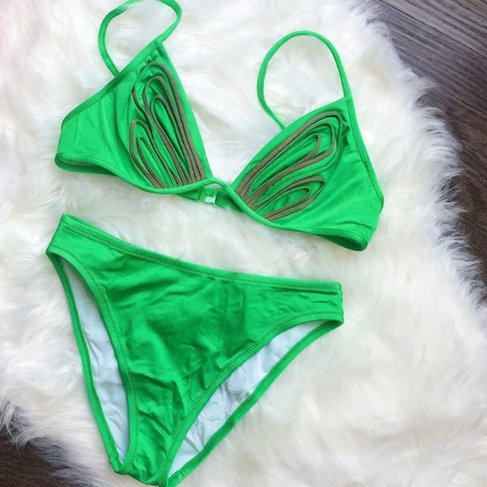 La Perla bikini set in lime green, Italian made